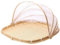 Blogiiup Mesh Food Covers for Outdoors, Fruit Basket with Cover 13x13 In Square Woven Bamboo Bread Basket with Lid Dust-proof Mesh Wicker Food Serving Tent Basket for Fruits, Bamboo Basket