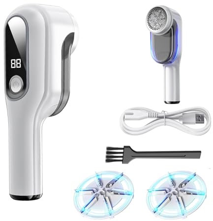 Rasoir Anti Bouloche, Anti Peluche Électrique de USB Rechargeable Portable, Bouloche Appareil avec 2 Lames Remplaçables, Enlever Peluche Vetement