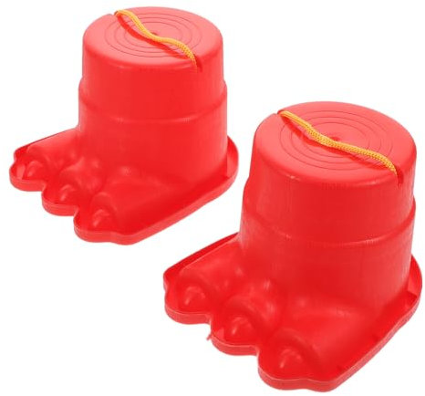 DRESSOOS 2 Pièces Gros Pieds Échasses Jouet D'équilibrage pour Enfants Ensembles De Jeux Extérieurs pour Tout-Petits Enfants Marchant sur des Échasses Jouet d'exercice Rouge Abdos