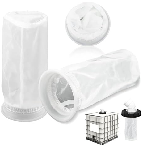 Udbrud 3 Stück IBC Deckelfilter, Ersatzfilter Nylon Filter IBC Filter IBC Container Filter Feinfiltration Abwaschbar IBC Tank Zubehör für IBC Regenwassertank Aquarien