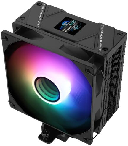 Thermalright Assassin Spirit 120 Vision ARGB Black CPU Cooler, Computer Heatsink Cooler 4 Heat Pipes,PC Display Screen CPU Cooling with 1.54in,240*240 Resolving Power,for AM4/AM5 and LGA1700/1851/115X