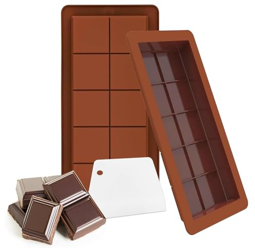 Schokoladenform Silikon, 2 Stück Silikonform Mit Spatel | Pralinenform, Silikonformen Schokolade für Schokolade Praline Süßigkeiten(Braun)
