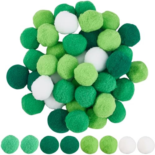 SUNNYCLUE 100 Stück Grüne Pompons Zum Basteln Pom Pom Bälle 25mm Polyester Mehrfarbig Weich Flauschig Flauschige Dekoration Runder Mini Pompon Ball Zum Basteln Kreatives Kunsthandwerk Party Heimdekora