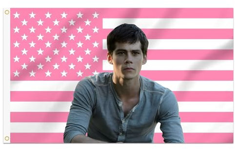 Shmbada, dekorative Flagge mit Dylan O'Brien (Teen Wolf), 91,4 x 152,4 cm, doppelt gesäumt, mit 2 Messingösen – für drinnen und draußen, als Wandbehang, Zimmerdeko, für College-Wohnheim, Veranda oder