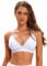 SHEKINI Womens Bikini Tops V Neck Criss Cross Strap Adjustable Swim Top Padded Bathing Suit Tops for Women Bikini Bra Tops, White, M