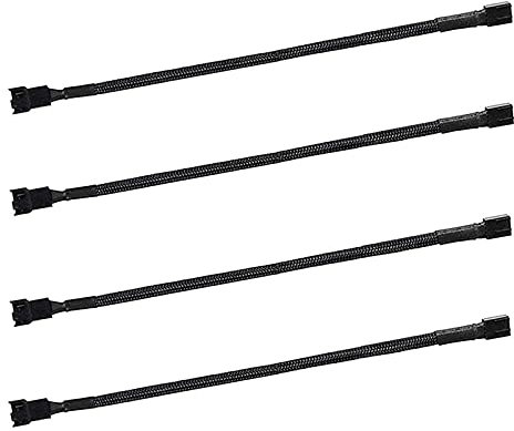 Asyduey 4 STÜCKE 4 Pin PWM LüFter VerläNgerung Strom Kabel Stecker GehäUse Stecker auf Buchse VerläNgerung Kabel für 4 Pin / 3Pin LüFter