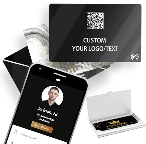 Digitale Visitenkarte, anpassbare NFC-Visitenkarten mit Logo und QR-Code, Tippen zum Teilen, geeignet für iPhone und Android