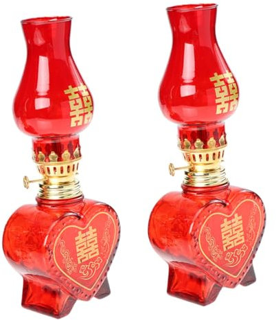 Alipis 2 Stück Kerosinlampe Wärmer Lampenöl im Innenbereich groß LED Lüfter baumarkt schlafzimmerlampe ziernieten Decor alte Petroleumlampen Petroleumlampe für Wohnkultur Baumwollseil rot