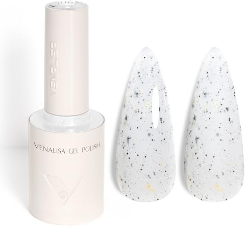 VENALISA UV Negellack Natur Grauer Glitzer Gellack UV Gel Nail Polish Klassischer und All MatchStil für Valentinstag Hochzeit Dating Weihnachtswochenende 10ml
