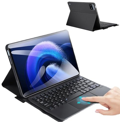 EHLCYS Keyboard Case for Xiaomi Pad 6 / Pad 6 Pro 11-inch 2023 Tablet, Smart Touchpad QWERTZ German Removable Wireless Keyboard, Ultra Thin Lightweight Protective Case