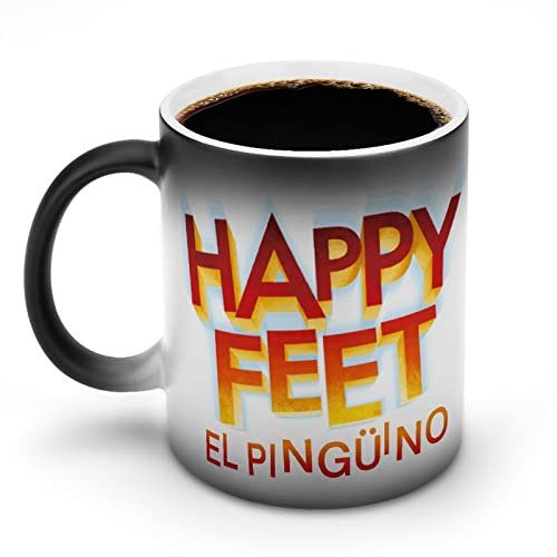 YINGD Mug Happy Feet Two Large Capacity Color Changes Coffee Cups Warming Cafe Mugs Breakfast Magic Cup Anti-Slip Lightweight Heat Resistant Tableware Christmas Birthday Easy t