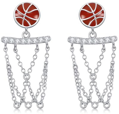 Fußball/Baseball/Softball/Football/Basketball/Lacrosse/Hockey/Pickleball Ohrringe aus 925er Sterlingsilber Sportschmuck Geschenke für Damen und Herren