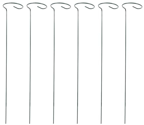 BIUDECO 6 Stück Pflanzenstützstäbe aus Eisen 40cm Wiederverwendbar für Kletterpflanzen und Blumen Gartenstütze für Rosen und Weinreben