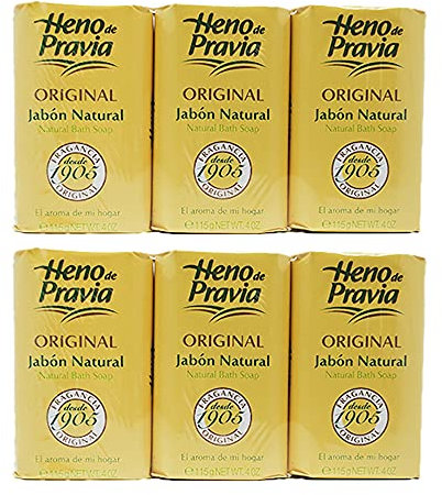 Jabon Soap Heno de Pravia Soap Large 4.4 oz EA. Original (6 soaps total)