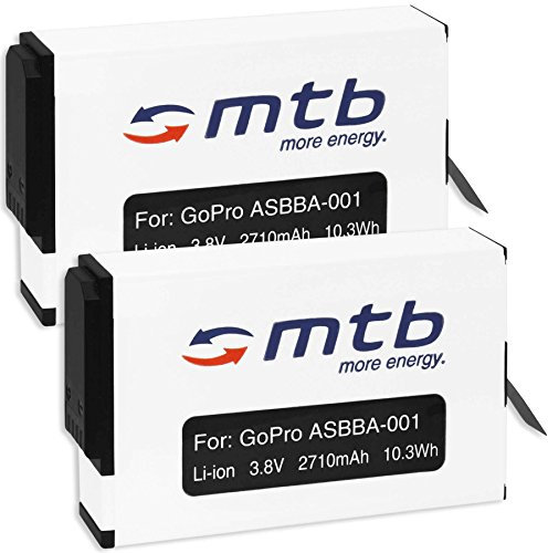 2 Batteries [2710 mAh / 3.85V / Li-ION] Compatible avec GoPro Fusion/Compatible avec GoPro ASBBA-001