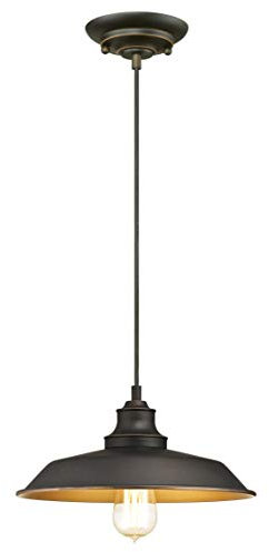 Westinghouse One-Light Indoor Pendant, Bronce Aceitado Lámpara de techo colgante con 1 luz