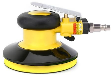 Professioneller Luft-Exzenterschleifer, Dual-Action-Pneumatikschleifer, vibrationsarm, strapazierfähig, 12,7 cm, Gelb