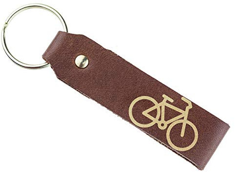 Die-Alltags-Helden Schlüsselanhänger aus Leder mit Gravur (Fahrrad)