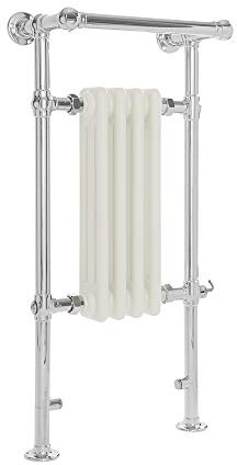 MILANO 400W Chrome Cast Iron Electric Overhanging Heated Towel Rail 930x452