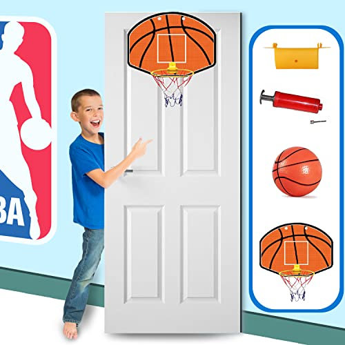 koolbitz Kids Basketball Hoop Toy with Ball, Hanger Hook Hangable Wall Mounted Over Door Office Desktop Indoor & Outdoor Summer Toys Garden for Kids Sports Activity 3+ Years Old