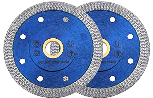 GoYonder 4.5 Inch Super Thin Diamond Saw Blade for Cutting Porcelain Tiles,Granite Marble Ceramics (4-Blue 2PCS)