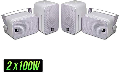 e Audio B418 Ceiling Speakers, 2 x 100 Watts, White, 3.5 Inch, 2 Way Water Resistant