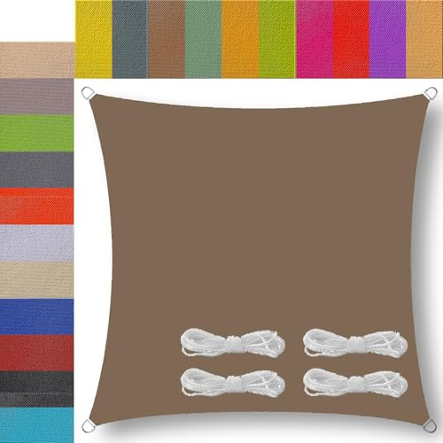Toile d'ombrage 3.5x6m pour Patio Imperméable 185g/㎡ Tissu PES Voile d'ombrage Triangle Rectangle pour terrasse Patio Jardin extérieur Piscine Marron Rectangulaire
