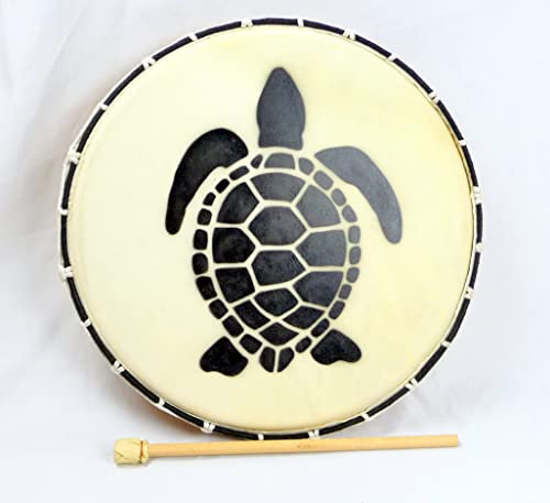Asia Design Schamanentrommel Bodhran Trommel Rahmentrommel Tambour 40x7 cm - inkl. Schlegel, Braun