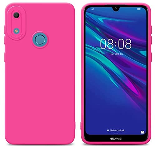Cadorabo Hülle kompatibel mit Huawei Y6 2019 Schutzhülle TPU Silikon Case Liquid Design mit Kameraschutz Slim Kratzfest Weiche Gummi mit Rundumschutz Case Hülle für Huawei Y6 2019 in Pink