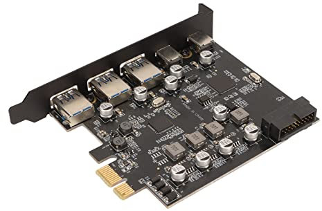 PCIE zu USB Erweiterungskarte, 6 Ports 19 Pin USB 3.0 5Gpbs 3USB A 2USB C PCI Express Karte Motherboard Karte für PC