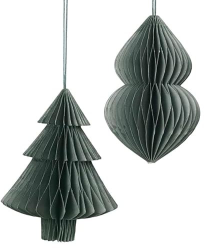 Broste Copenhagen Christmas Mix Papierhänger Thyme, Set bestehend aus 2 Aufhängern, 70090513