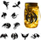 GLOBLELAND 10 Stücke Drachen Silhouette Fensteraufkleber Drachen Silhouette Wandaufkleber Silhouette Wandaufkleber für Lampe Klammert Abziehbilder Lampendekorationen Wohnkultur Kunstwandbild