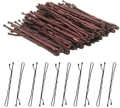 AnAsh Hair Pins 60 Pcs, Bobby Pins for Women, Hair Grips for Thick, Thin, Wavy, Curly, Long, Short Hair, Hair Clips for Styling Sectioning, Wearing, Casual, Party, Travel, & Weddings (Brown)
