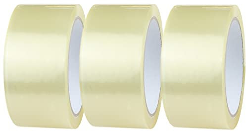 DIY-24H LEISE ABROLLEND Klebeband Transparent 50mm breit, 66 Meter, Stärke: 46my Packband Paketband Paketklebeband Klar Universalklebeband zum Verpacken von Paketen, Profi-Qualität (3 Rollen)