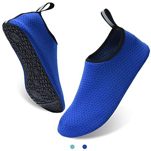 RICHDMI Strand Schuhe, Männer Frauen Strandschuhe, Schwimmschuhe Wassersportschuh, Schnell Trocknend rutschfest Barfußschuhe Blau 38-39