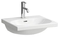LAUFEN Lua Aufsatz-Waschtisch, ohne Hahnloch, mit Überlauf, 500x460mm, H8160814001091, Farbe: Weiß mit LCC