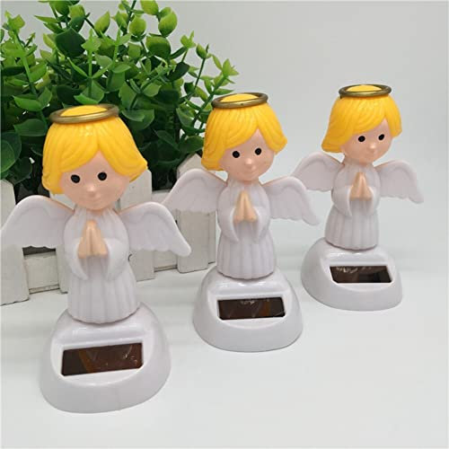 LSGGTIM 3PCS Tanzende Solar Figuren, Engel Auto Armaturenbrett Deko Wackelfigur Solar Lustig Niedlich Schütteln Meerjungfrau Kaktus Solarbetriebenes Spielzeug Dekofigur für Auto Büro Schreibtisch Haus