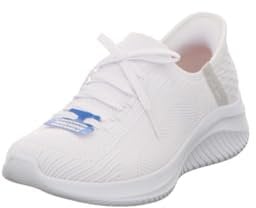 Skechers Damen Sneakers,Sports Shoes, Weißer Gestrickter Hellgrauer Rand, 39 EU
