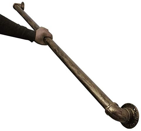 Vintage Messing Handlauf für Treppen | Treppengeländer aus Metall aus Schmiedeeisen für den Innen- und Außenbereich | Treppenhandlauf-Kit mit Wandhalterungen | Armlehnen-Geländer-Handlauf fü