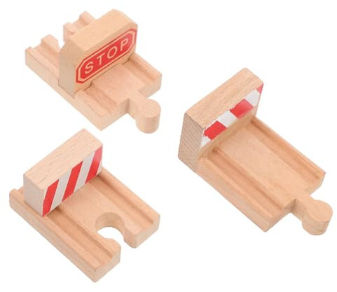 PHENOFICE 3stücke Eisenbahnschienen Modell Aus Holz DIY Zug Gleis Spielzeug Dekoratives Schienen Zubehör Für Modelleisenbahn Simulationseisenbahnschienen Einfaches Design Mit Glatten Linien
