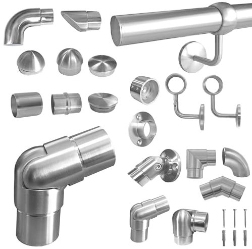 BASIT Gelenkverbinder Edelstahl für Handlauf & Geländer I Edelstahl Rohrverbinder Kippgelenk für Edelstahlrohr 42,4mm I Edelstahl Geländer Zubehör WI15V