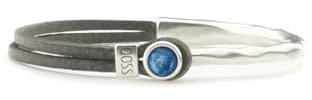 QOSS Armband COCO vintage schwarz Stein capriblau Größe L