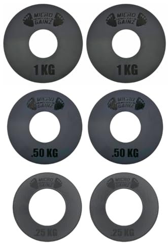 Micro Gainz Olympische Kilogramm Bruchplatten, 6 Stück, 0,25 kg/,50 kg/1 kg