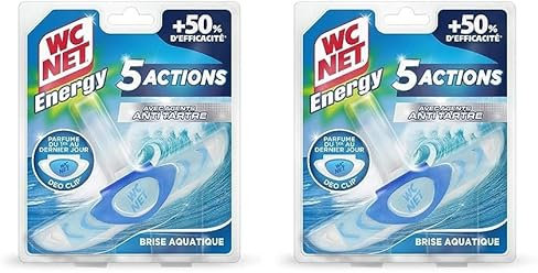 WC Net Energy Bloc Anti-tartre 5 Actions Brise Aquatique 38 g (Lot de 2)