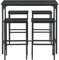 anrekl Juego de Mesa de Comedor y sillas de 5 Piezas, Mesa Alta con taburetes, Barra de Esquina para el hogar, Adecuada para Cocina, Comedor, Sala de Estar, Mesa de Bar, 100 x 60 x 90 cm, Color Negro