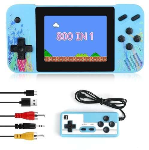 console di gioco portatile, 800 giochi classici regalo per gameboy retrò per bambini adulti, console portatile con schermo LCD da 3,5 pollici per viaggi supporta 2 giocatori e si collega alla TV