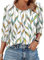 Aokosor Womens Tops 3/4 Sleeve T Shirts for Women UK Crew Neck Tunic Womens Blouses Ladies Tops Size 22-24 Leaf Printing