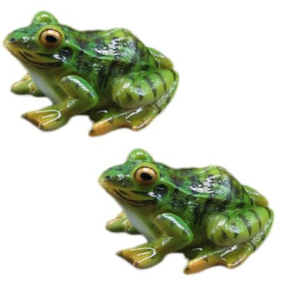 Toddmomy 2stücke Frosch-formige Landschaftsdeko Garten Dekoration Tierskulpturen Outdoor Ornamente Aus Harz Für Draußen Szene Layout