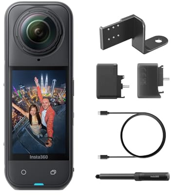Insta360 X5 Creator-Bundle - wasserdichte 8K 360°-Kamera, führend bei wenig Licht, unsichtbarer Selfie-Stick-Effekt, robuste & austauschbare Linsen, 3 Std. Akku, klares Audio, Stabilisierung