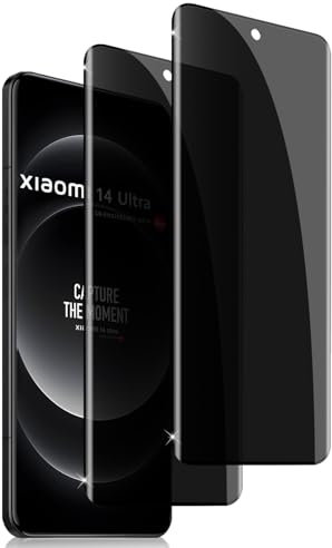 Holilo pour Xiaomi 14 Ultra 5G Anti-Espion Verre Trempé,2 Pièces 9H Dureté Privacy Verre Trempé Membrane Anti-Spy Protection D'écran Anti-Peeping Anti Rayures Film Protection